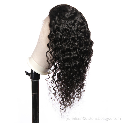 Water Wave Lace Front Human Hair Wigs 180% Density Lace Wigs For Women Mongolian Water Curly Wave Lace Closure Wigs